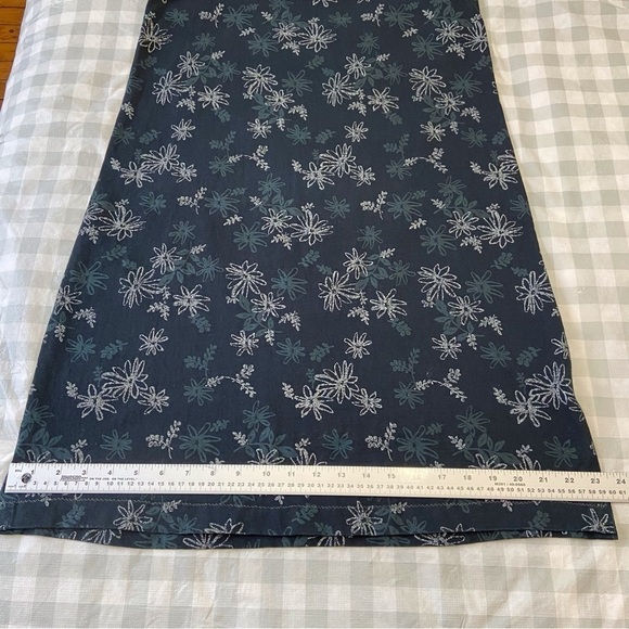 Fresh produce 100% cotton dress sleeveless jumper dark blue floral prints medium - Picture 11 of 14